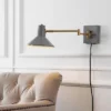 JONATHAN Y 16" Hygge Mid-Century Swing Arm Sconce with USB Port - Gray/Brass -Jonathan Y Store GUEST 9cefafed 7be4 4e9e aff2 939c72a914da