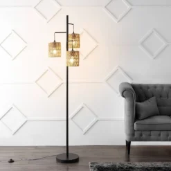 JONATHAN Y Isla 70.75" 3-Light Mid-Century Bohemian Floor Lamp