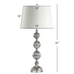 JONATHAN Y Vivienne 31" Triple Sphere Gray Glass Table Lamp with LED Bulb 8 JONATHAN Y Vivienne 31" Triple Sphere Gray Glass Table Lamp with LED Bulb -Jonathan Y Store GUEST a064ad38 770c 45e4 9c76 f40594e37ed6