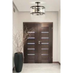 15" Iron And Glass Herndon Modern LED Flush Mount - Jonathan Y -Jonathan Y Store GUEST a12c8e0d e7c1 4c63 ae0c 8d6f785c2d2a