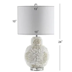 JONATHAN Y 24" Seashell Rosette Table Lamp with LED Bulb, White 8 JONATHAN Y 24" Seashell Rosette Table Lamp with LED Bulb, White -Jonathan Y Store GUEST a2431d97 7c6e 48e6 8710 70358d634f03