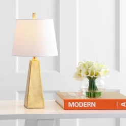 Jonathan Y Alexis 20.5" Gold Resin Table Lamp with LED Bulb