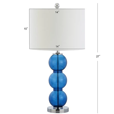 JONATHAN Y Bella 27" Cobalt Glass Triple-Sphere Table Lamps (Set of 2) 5 JONATHAN Y Bella 27" Cobalt Glass Triple-Sphere Table Lamps (Set of 2) - Image 3