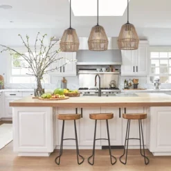 JONATHAN Y Ibiza 30" 3-Light Coastal Seagrass Island Pendant - Oil Rubbed Bronze -Jonathan Y Store GUEST a318ba44 9170 4cb2 b9e8 032ee37924b9