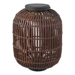 JONATHAN Y Nara Modern Faux Rattan LED Solar Lantern - Indoor/Outdoor -Jonathan Y Store GUEST a38f9fb3 591c 4bd8 8131 a4c8e77a880d