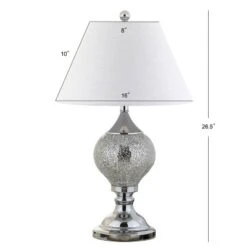 JONATHAN Y Louise 27" Mirrored Mosaic Table Lamp with LED Bulb - Silver -Jonathan Y Store GUEST a5281811 b05f 4dd8 b41d b8bd8735c206