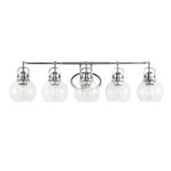 JONATHAN Y Shirley 36.25" 5-Light Chrome Vanity Light with Seeded Glass -Jonathan Y Store GUEST a6e11657 aff5 474d add3 babe5a0e8a23