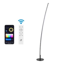 JONATHAN Y Malthe 71" Smart Arc LED Floor Lamp - Dimmable Black Metal -Jonathan Y Store GUEST a6e2758b 64a7 4a2b 9ae6 d2b0a2ac653c
