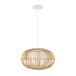 17.5" 1-Light Leo Farmhouse Coastal Rattan LED Pendant Brown - JONATHAN Y 31 17.5" 1-Light Leo Farmhouse Coastal Rattan LED Pendant Brown - JONATHAN Y -Jonathan Y Store GUEST a7a5f422 0a06 4018 a473 638794c334c5