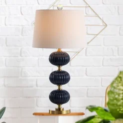 JONATHAN Y Carter 29.75" Navy Blue Glass Triple Orb Table Lamp with LED Bulb 9 JONATHAN Y Carter 29.75" Navy Blue Glass Triple Orb Table Lamp with LED Bulb -Jonathan Y Store GUEST a7d674d8 cc06 4612 a55a 965eebef30e0