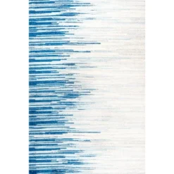 JONATHAN Y Shore Modern Gradient Linear Area Rug - Navy, Gray & Ivory