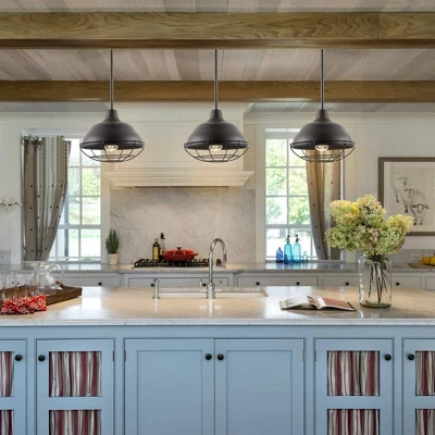 JONATHAN Y Levi Industrial Farmhouse Iron Linear LED Pendant - Oil Rubbed Bronze 4 JONATHAN Y Levi Industrial Farmhouse Iron Linear LED Pendant - Oil Rubbed Bronze - Image 2