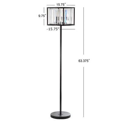 63.375" Metal/Crystal Bevin Floor Lamp (Includes LED Light Bulb) Black - JONATHAN Y 5 63.375" Metal/Crystal Bevin Floor Lamp (Includes LED Light Bulb) Black - JONATHAN Y - Image 3