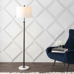 JONATHAN Y 65" LED Metal & Marble Adjustable Floor Lamp