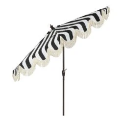 JONATHAN Y Beverly 9' Designer Scalloped Fringe Half Market Patio Umbrella -Jonathan Y Store GUEST ab1c9973 c0bf 4de4 ab3c 76efa28106a6