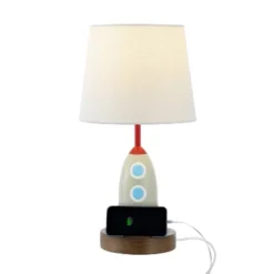JONATHAN Y 17.5-inch Houston Coastal Rocket Kids Table Lamp with USB Charging Port -Jonathan Y Store GUEST aba7b712 8288 4c37 be92 41f7cbd3e96e