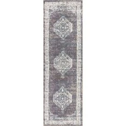 JONATHAN Y Cadiz Vintage Medallion Gray and Ivory Area Rug