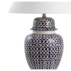 28.5" Ceramic/Iron Coastal Modern Table Lamp Blue/White (Includes LED Light Bulb) - JONATHAN Y -Jonathan Y Store GUEST b1b26af3 e17c 4ab5 8d89 aacec3c718ea