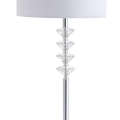 JONATHAN Y Mia Crystal and Metal LED Floor Lamp with Linen Shade -Jonathan Y Store GUEST b262bc1b 1911 4e9d 816c 4b6c2d03101c
