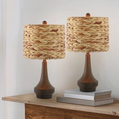 JONATHAN Y Leona 21.25" Rustic Farmhouse Rattan Table Lamps - Set of 2 5 JONATHAN Y Leona 21.25" Rustic Farmhouse Rattan Table Lamps - Set of 2 - Image 3