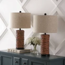 JONATHAN Y Elicia 25" Coastal Water Hyacinth Table Lamps, Set of 2 -Jonathan Y Store GUEST b66a16b1 4959 4231 8301 e8610ffb4e31