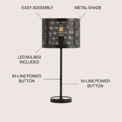 JONATHAN Y Wilcox Minimalist Metal LED Table Lamp - Modern Black Lighting 4 JONATHAN Y Wilcox Minimalist Metal LED Table Lamp - Modern Black Lighting - Image 2