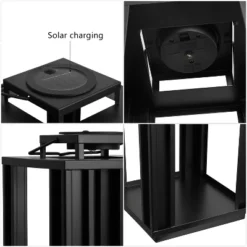 JONATHAN Y Leland Modern Industrial Integrated LED Solar Powered Lanterns, Set of 3 -Jonathan Y Store GUEST b95fe8e4 e54f 485d abd4 03254fd38c9a