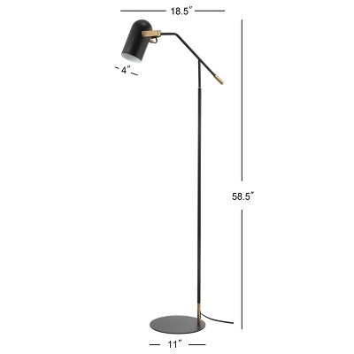 JONATHAN Y Eugenio 58.5" Adjustable Metal Floor Lamp - Matte Black 5 JONATHAN Y Eugenio 58.5" Adjustable Metal Floor Lamp - Matte Black - Image 3