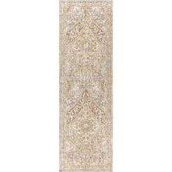 JONATHAN Y Petras Modern Ornate Medallion Distressed Area Rug