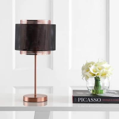 JONATHAN Y Tribeca 19.7" Metal Table Lamp - Copper & Blackened Finish 4 JONATHAN Y Tribeca 19.7" Metal Table Lamp - Copper & Blackened Finish - Image 2