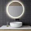 Dane 27" Round Frameless Anti-Fog Aluminum Front/Back-lit Tri-color LED Bathroom Vanity Mirror With Smart Touch Control - JONATHAN Y -Jonathan Y Store GUEST bf8dcf9f c77e 4633 889c c6af93c46909