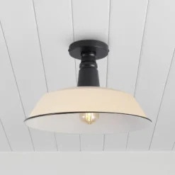 JONATHAN Y Camila Classic Industrial Iron LED Semi Flush Mount - Indoor/Outdoor