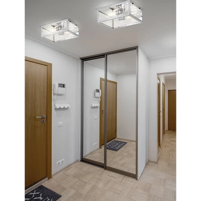 JONATHAN Y Grayson 12" Metal and Glass Flush Mount Ceiling Light with LED Bulb 6 JONATHAN Y Grayson 12" Metal and Glass Flush Mount Ceiling Light with LED Bulb - Image 4