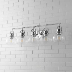 JONATHAN Y Shirley 36.25" 5-Light Chrome Vanity Light with Seeded Glass -Jonathan Y Store GUEST c54eb1bd 777a 4020 9d9b 715ee67f5575