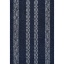 JONATHAN Y Nautisk Trellis Stripe Machine-Washable Area Rug