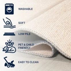 Demie Minimalist Graphic Circle Machine-Washable Area Rug - JONATHAN Y -Jonathan Y Store GUEST c98038c3 47be 4756 b0d7 b904b440a9ed