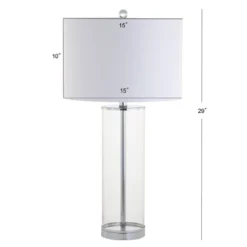JONATHAN Y Harper 29-Inch Clear Glass Table Lamp with LED Bulb -Jonathan Y Store GUEST cb2ce385 f981 4b40 a43b 898ddc6b0060