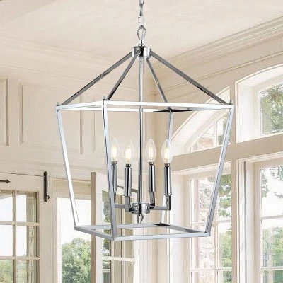 JONATHAN Y 16" Metal Pagoda Lantern Pendant - Includes LED Bulb 7 JONATHAN Y 16" Metal Pagoda Lantern Pendant - Includes LED Bulb - Image 5