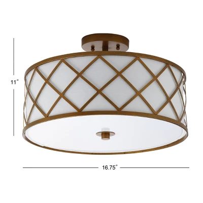 JONATHAN Y Elizabeth 16.75" Metal Flush Mount Ceiling Light 4 JONATHAN Y Elizabeth 16.75" Metal Flush Mount Ceiling Light - Image 2