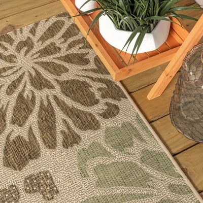 JONATHAN Y Zinnia Modern Floral Textured Weave Indoor/Outdoor Area Rug 5 JONATHAN Y Zinnia Modern Floral Textured Weave Indoor/Outdoor Area Rug - Image 3