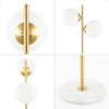 JONATHAN Y Oscar Modern Parisian 2-Light Candlestick Floor Lamp in Brass Gold