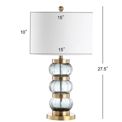 JONATHAN Y Linna 27.5" Contemporary Smoked Glass & Gold Table Lamp 5 JONATHAN Y Linna 27.5" Contemporary Smoked Glass & Gold Table Lamp - Image 3