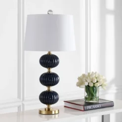 JONATHAN Y Carter 29.75" Navy Blue Glass Triple Orb Table Lamp with LED Bulb 7 JONATHAN Y Carter 29.75" Navy Blue Glass Triple Orb Table Lamp with LED Bulb -Jonathan Y Store GUEST da29701a 561a 489a 981d 3330a4dd88d1
