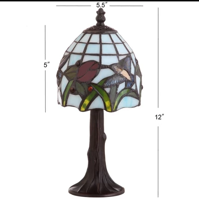 JONATHAN Y 12" Hummingbird Tiffany Style Table Lamp - Bronze Finish with LED Bulb 5 JONATHAN Y 12" Hummingbird Tiffany Style Table Lamp - Bronze Finish with LED Bulb - Image 3