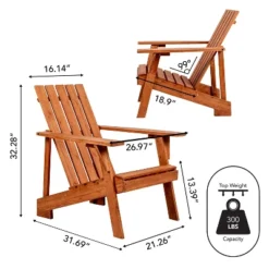 JONATHAN Y Irving Outdoor Patio Modern Acacia Wood Adirondack Chair -Jonathan Y Store GUEST dcb681f4 9930 4d19 bc9e d21317c30ab2