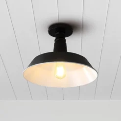 JONATHAN Y Camila 14" Classic Industrial LED Semi Flush Mount
