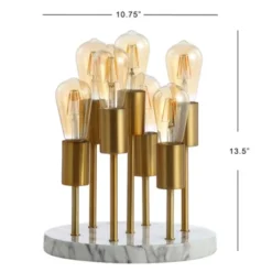 JONATHAN Y 13.5" Metal Pleiades Modern Accent Lamp - Gold with Marble Base -Jonathan Y Store GUEST dd06ff47 531c 4189 8a30 ab74cdc35eb9