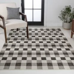 JONATHAN Y Darcy Traditional Geometric Bold Gingham Indoor/Outdoor Area Rug -Jonathan Y Store GUEST ddb8ac03 412e 4340 8c4e 4fbc3dc981fc