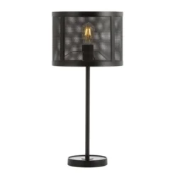JONATHAN Y Wilcox Minimalist Metal LED Table Lamp - Modern Black Lighting