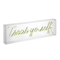 JONATHAN Y 20" Treat Yo Self Contemporary Glam Acrylic Box Neon Light
